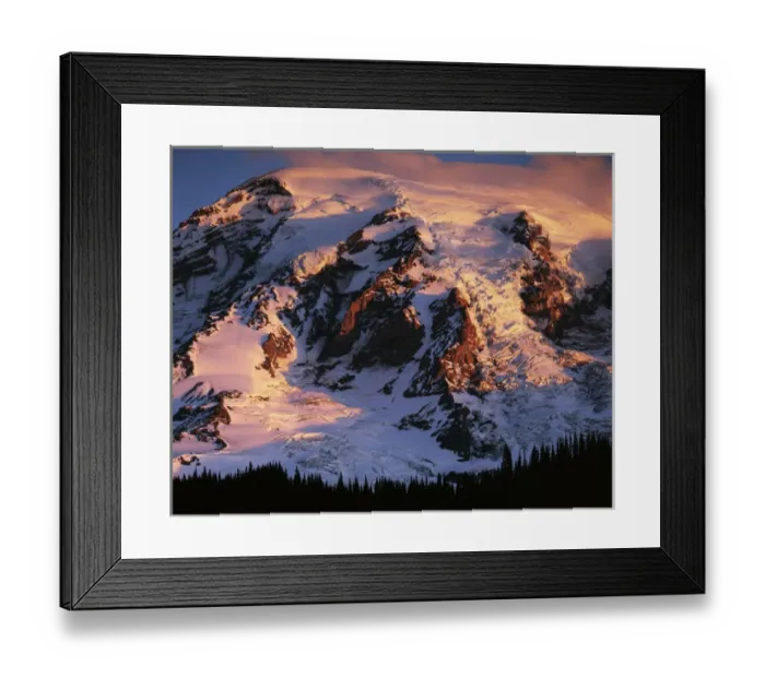 Framed Print : USA, Washington, Mt. Rainier National Park, South face of Mt. Rainier at sunrise Framed Print : USA, Washington, Mt. Rainier National Park, South face of Mt. Rainier at sunrise