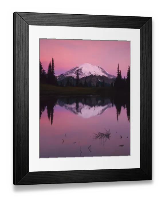 Framed Print : USA, Washington, Mt. Rainier National Park, Dawn at Tipsoo Lake