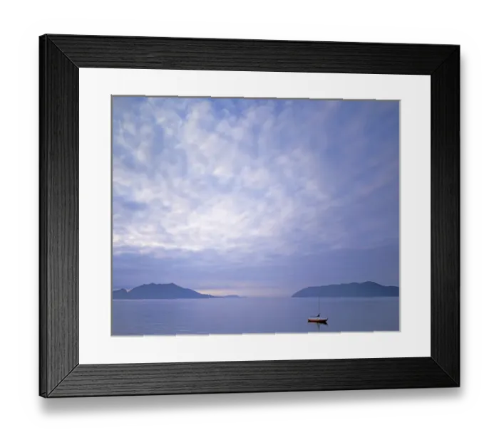 Framed Print : USA, Washington, Orcas Island, Sailboat at dawn in Doe Bay Framed Print : USA, Washington, Orcas Island, Sailboat at dawn in Doe Bay