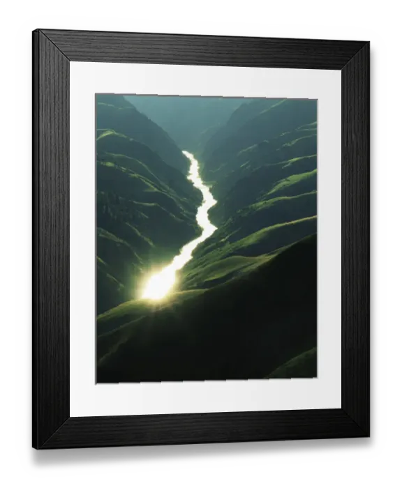 Framed Print : USA, Idaho, Salmon River, Sunlight reflects off the river Framed Print : USA, Idaho, Salmon River, Sunlight reflects off the river