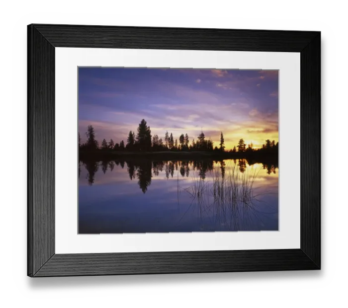 Framed Print : USA, Washington, Spokane County, Coyote Lake, Sunset