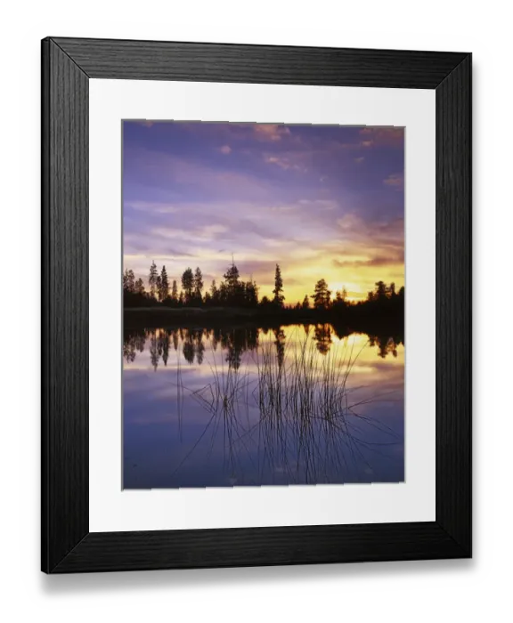 Framed Print : USA, Washington, Spokane County, Coyote Lake, Sunset
