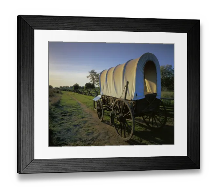 Framed Print : USA, Washington, Whitman MIssion National Historic Site, Covered Wagon Framed Print : USA, Washington, Whitman MIssion National Historic Site, Covered Wagon