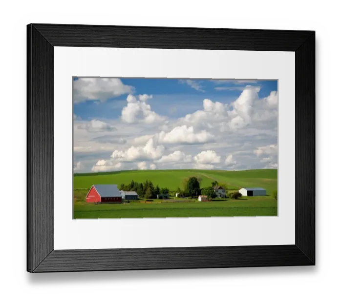 Framed Print : Eastern washington wheat farm with rolling hills and clouds Framed Print : Eastern washington wheat farm with rolling hills and clouds