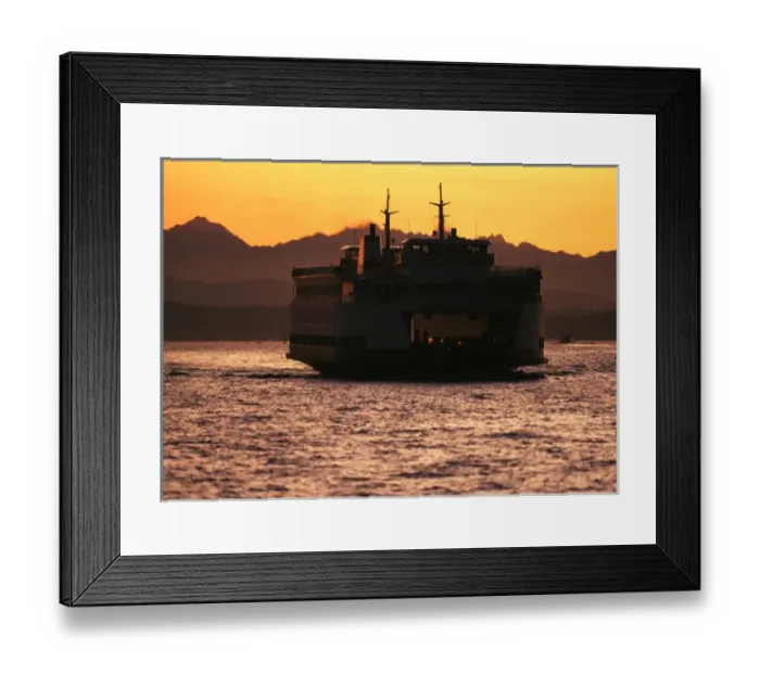 Framed Print : USA, Washington, Ferry boat at sunset Framed Print : USA, Washington, Ferry boat at sunset
