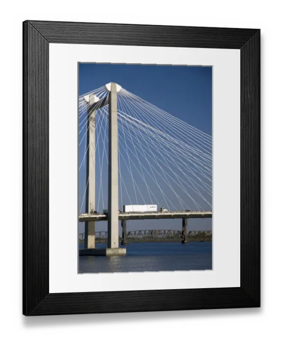 Framed Print : The Ed Hendler Bridge spans the Columbia River between Pasco and Kennewick in southeastern