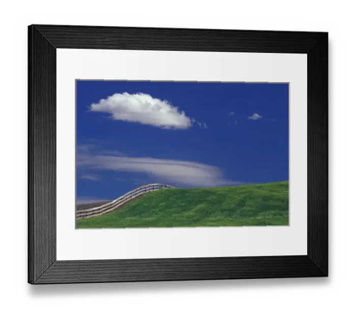 Framed Print : NA, USA, Washington, west of Dusty Greens and fenceline with cloud Framed Print : NA, USA, Washington, west of Dusty Greens and fenceline with cloud