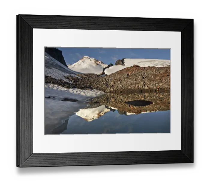 Framed Print : USA, Washington, North Cascades. Reflection of Mt. Baker in an alpine tarn Framed Print : USA, Washington, North Cascades. Reflection of Mt. Baker in an alpine tarn