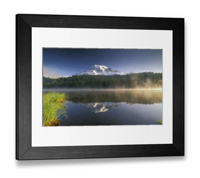 Framed Print : USA, WA, Mt. Rainier National Park. Mt. Rainier reflecting in lake Framed Print : USA, WA, Mt. Rainier National Park. Mt. Rainier reflecting in lake