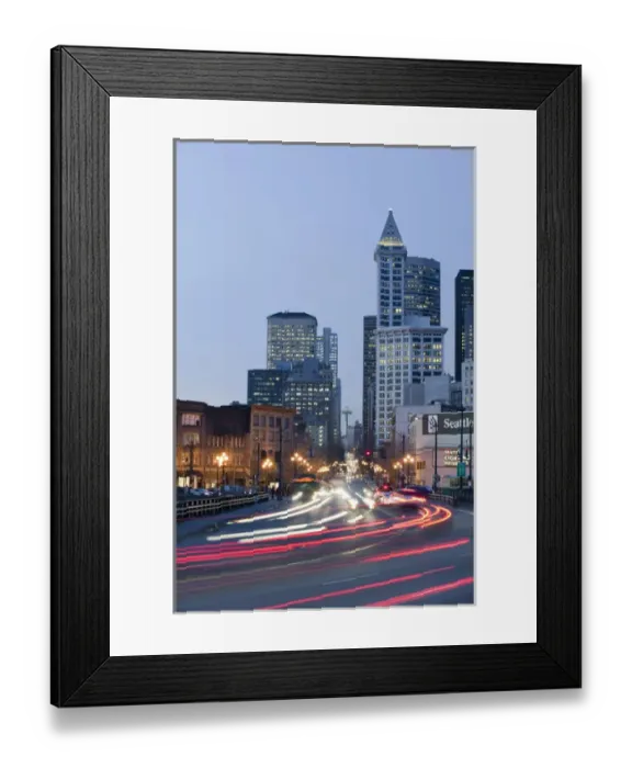 Framed Print : Seattle, Washington, looking north up 2nd Ave. in downtown Seattle at rush hour with Framed Print : Seattle, Washington, looking north up 2nd Ave. in downtown Seattle at rush hour with
