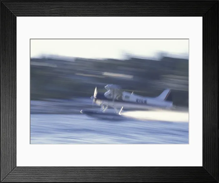 Framed Print : NA, USA, Washington, Seattle Float plane taking off from Lake Union