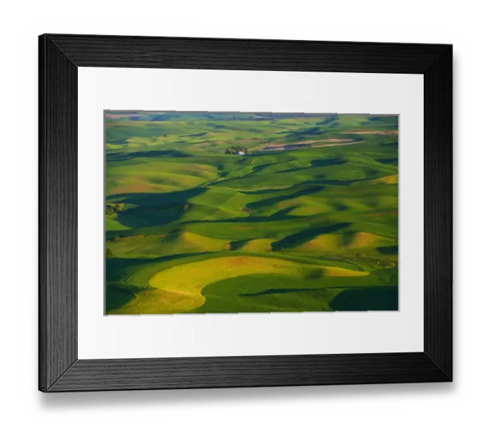 Framed Print : A view of the Palouse farm lands from Steptoe MT in Washington State