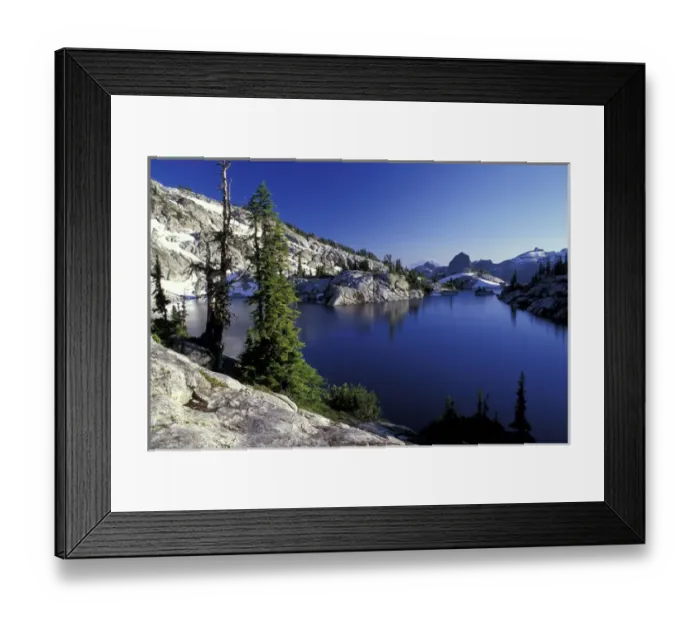 Framed Print : North America, USA, WA, Alpine Lakes Wilderness Upper Robin Lake and Mt. Rainier