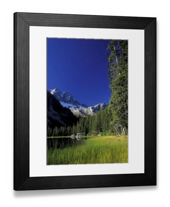 Framed Print : North America, USA, WA, Alpine Lakes Wilderness Lake Stuart, Mt. Stuart in background
