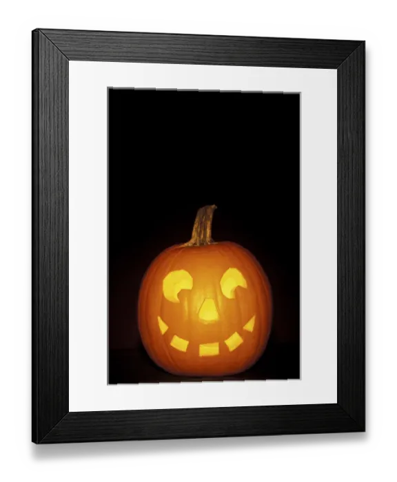 Framed Print : North America, USA, WA, Redmond Jack-O-Lantern, Halloween Fall