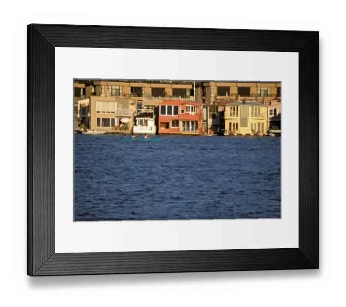 Framed Print : North America, USA, Washington State, Seattle, Lake Union. Houseboat community Framed Print : North America, USA, Washington State, Seattle, Lake Union. Houseboat community