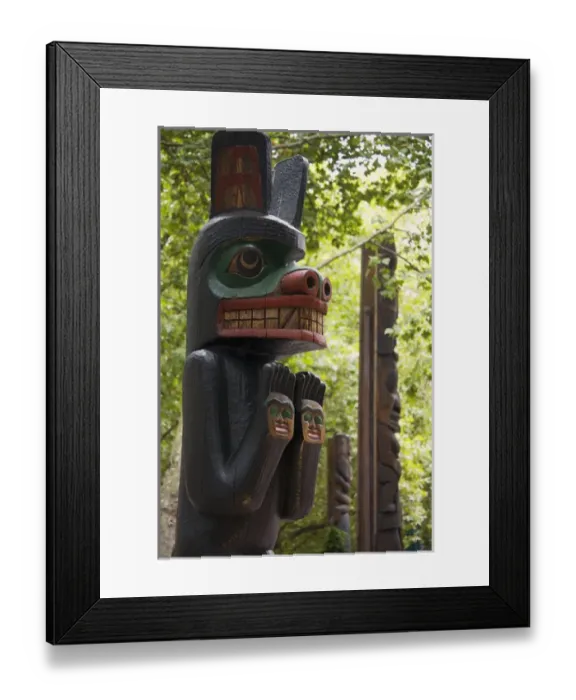 Framed Print : WA, Seattle, Spirit of Kwakiutl totem at Occidental Park Framed Print : WA, Seattle, Spirit of Kwakiutl totem at Occidental Park