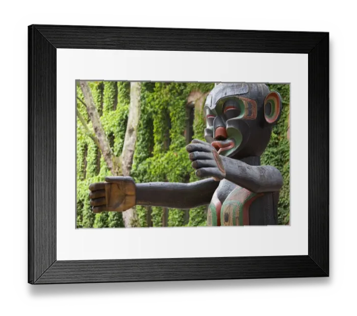 Framed Print : WA, Seattle, Spirit of Kwakiutl totem at Occidental Park Framed Print : WA, Seattle, Spirit of Kwakiutl totem at Occidental Park