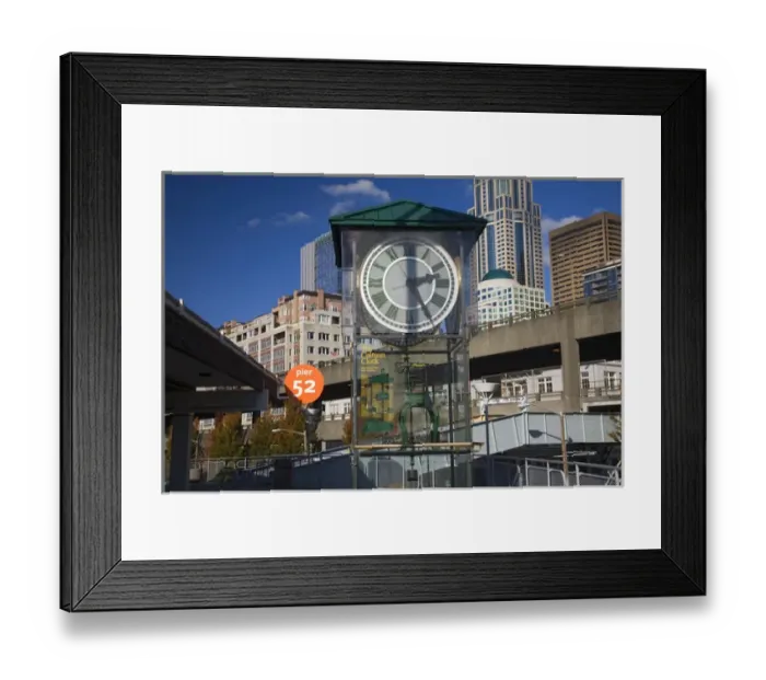 Framed Print : WA, Seattle, The Colman Clock at Seattle Ferry Terminal at Colman Dock