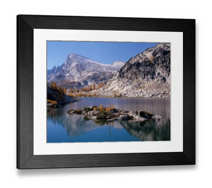 Framed Print : WA, Alpine Lakes Wilderness, Enchantment Lakes, Rune Lake, Little Annapurna in Framed Print : WA, Alpine Lakes Wilderness, Enchantment Lakes, Rune Lake, Little Annapurna in