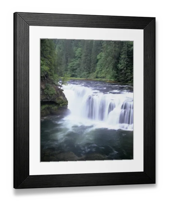 Framed Print : WA, Gifford Pinchot NF, Lower Lewis Falls and Lewis River