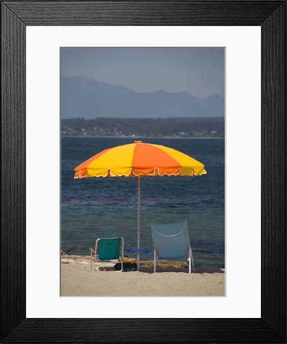 Framed Print : WA, Seattle, Alki Beach, looking out over Elliott Bay, Olympic Mountains in the distance Framed Print : WA, Seattle, Alki Beach, looking out over Elliott Bay, Olympic Mountains in the distance