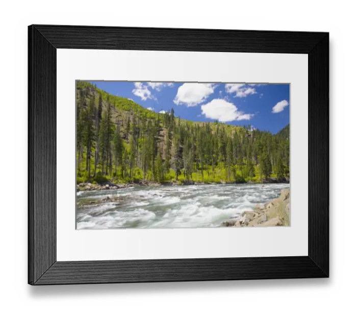 Framed Print : WA, Wenatchee National Forest, near Leavenworth, Wenatchee River flowing through