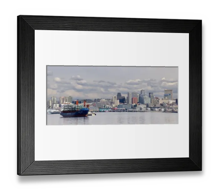 Framed Print : WA, Seattle, Ship anchored on Elliott Bay Framed Print : WA, Seattle, Ship anchored on Elliott Bay