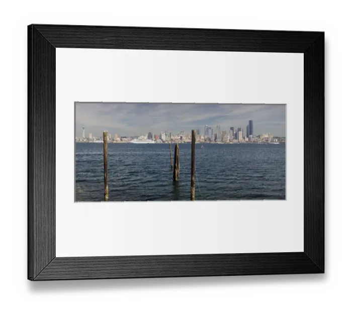 Framed Print : WA, Seattle, Seattle skyline, view from Alki, West Seattle