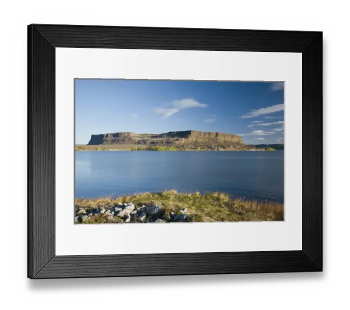 Framed Print : WA, Grant County, Upper Grand Coulee, Steamboat Rock, a massive basalt butte Framed Print : WA, Grant County, Upper Grand Coulee, Steamboat Rock, a massive basalt butte