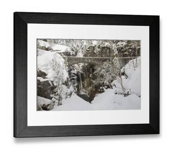 Framed Print : WA, Mt. Rainier National Park, Christine Falls, and stone bridge Framed Print : WA, Mt. Rainier National Park, Christine Falls, and stone bridge