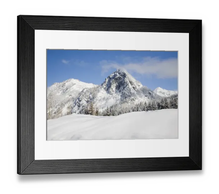 Framed Print : WA, Snoqualmie Pass, Guye Peak(center) and Snoqualmie Mountain, Red Mountain to the right