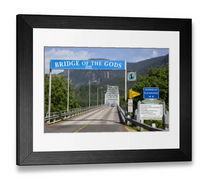 Framed Print : WA, Columbia River Gorge, Bridge of the Gods, crosses the Columbia River Framed Print : WA, Columbia River Gorge, Bridge of the Gods, crosses the Columbia River