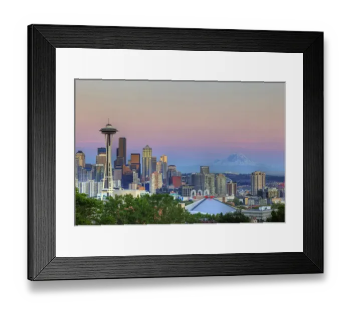 Framed Print : WA, Seattle, skyline from Kerry Park
