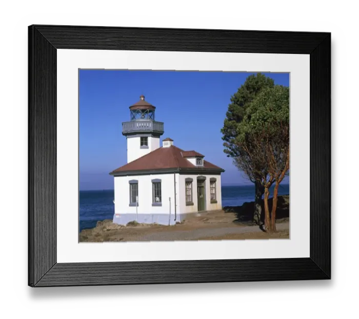 Framed Print : WA, San Juan Island, Lime Kiln lighthouse Framed Print : WA, San Juan Island, Lime Kiln lighthouse