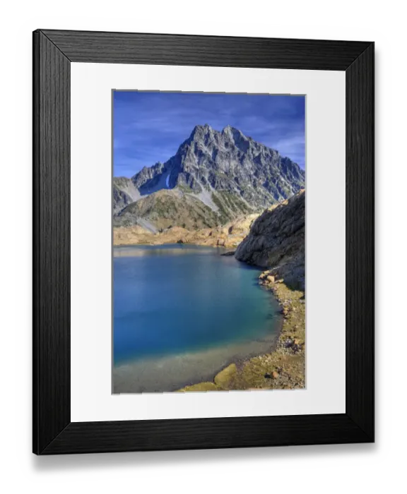 Framed Print : WA, Alpine Lakes Wilderness, Ingalls Lake and Mount Stuart