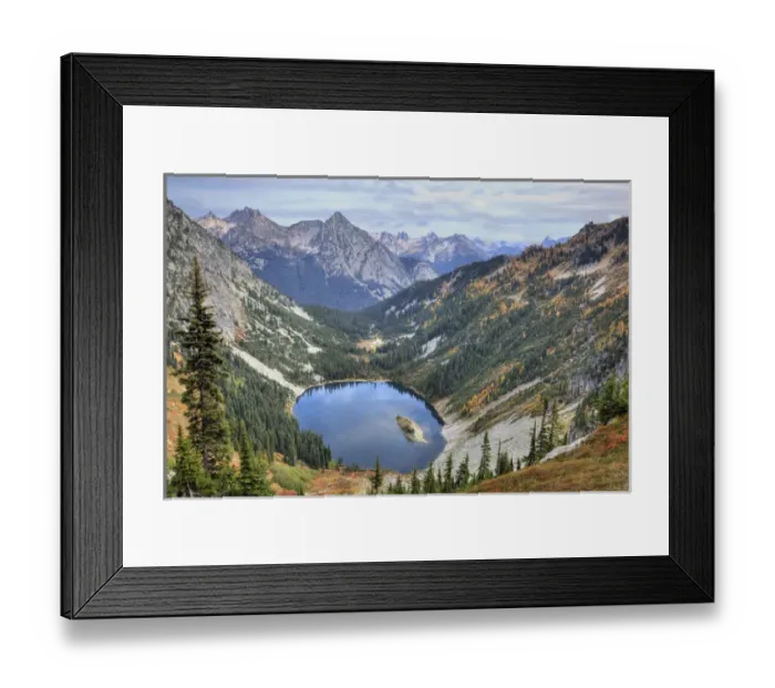 Framed Print : WA, Wenatchee NF; Lake Ann from Maple Pass Loop trail