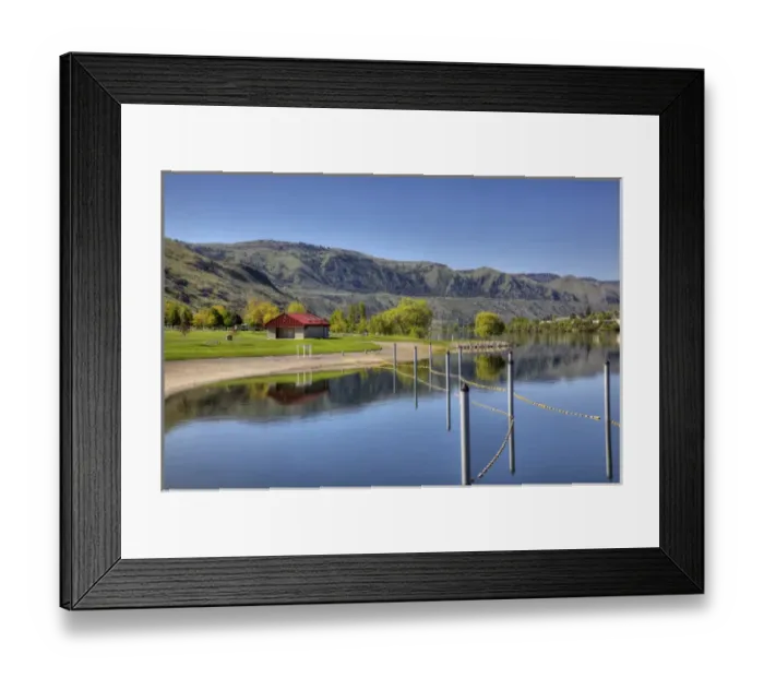 Framed Print : WA, Chelan County, Columbia River along highway 97 at Daroga State Park