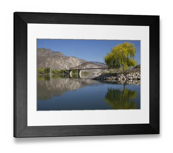 Framed Print : WA, Chelan County, Daroga State Park, Columbia River and bridge Framed Print : WA, Chelan County, Daroga State Park, Columbia River and bridge