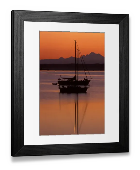 Framed Print : North America, U. S. A. Washington, Coupeville Sailboats at twilight Framed Print : North America, U. S. A. Washington, Coupeville Sailboats at twilight