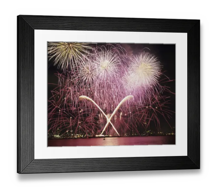 Framed Print : WA, Seattle, Fireworks on July 4th, at Gasworks Park; Space Needle in background Framed Print : WA, Seattle, Fireworks on July 4th, at Gasworks Park; Space Needle in background