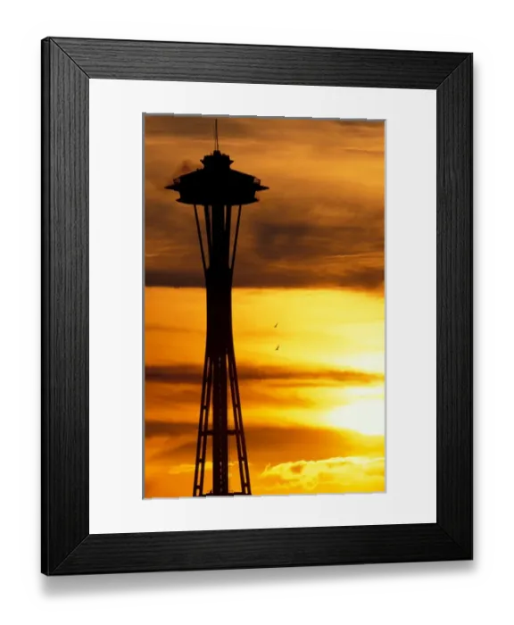 Framed Print : Washington, Seattle Space Needle at sunset Framed Print : Washington, Seattle Space Needle at sunset