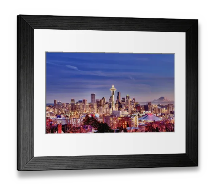 Framed Print : USA, Washington, Seattle, New Years Day in Seattle