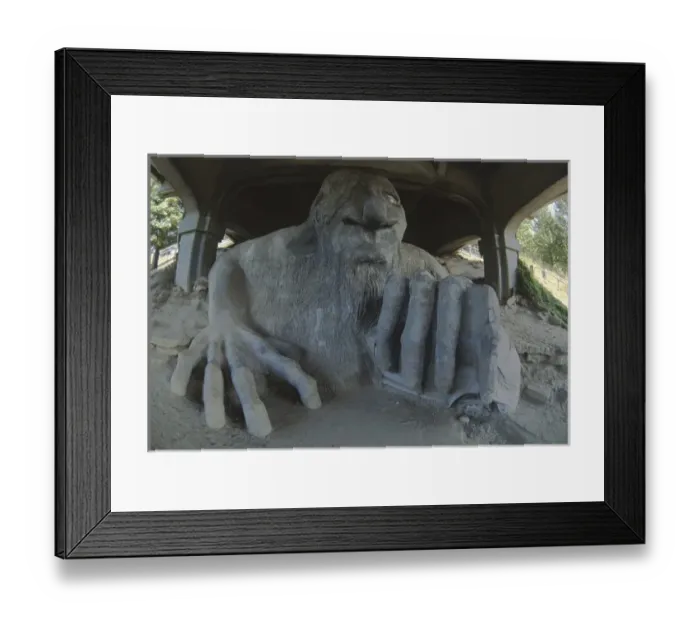 Framed Print : Sculpture of Fremont Troll with Volkswagen Beetle, Seattle, Washington, United States, US Framed Print : Sculpture of Fremont Troll with Volkswagen Beetle, Seattle, Washington, United States, US