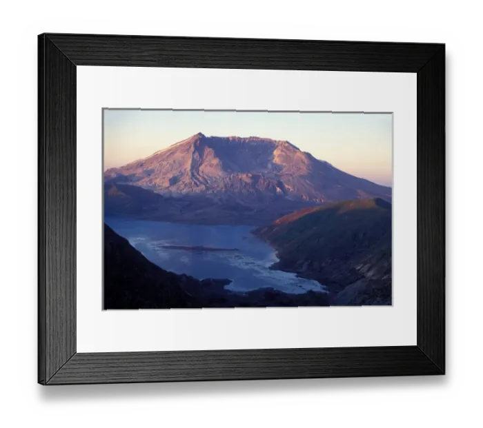 Framed Print : Mount St. Helens and Spirit Lake at sunset, Mount St. Helens National Moument, Washington