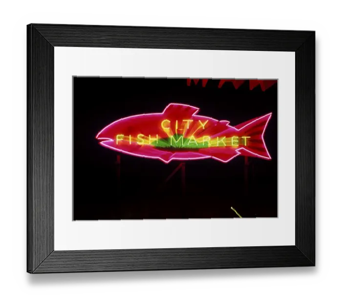 Framed Print : N. A. USA, WA, Seattle, Pike Place Market Neon Sign Framed Print : N. A. USA, WA, Seattle, Pike Place Market Neon Sign