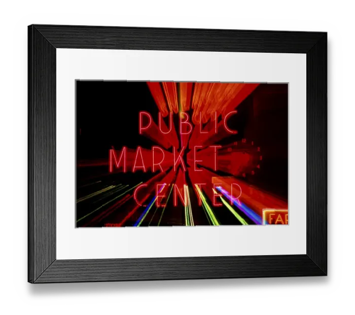 Framed Print : N. A. USA, WA, Seattle, Pike Place Market Neon Sign Framed Print : N. A. USA, WA, Seattle, Pike Place Market Neon Sign