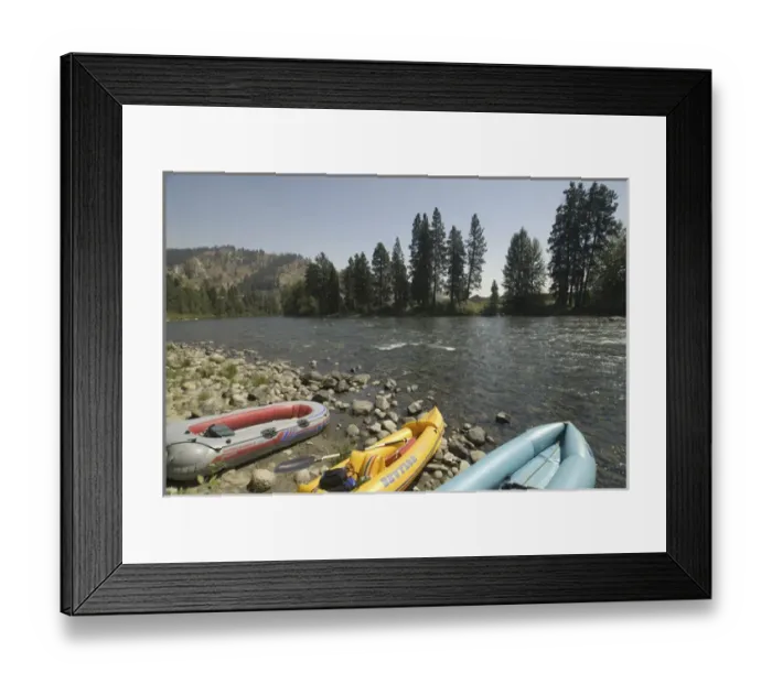 Framed Print : Midsummer Rafting Put-in on the Wenatchee River, Wenatchee, Washington, US