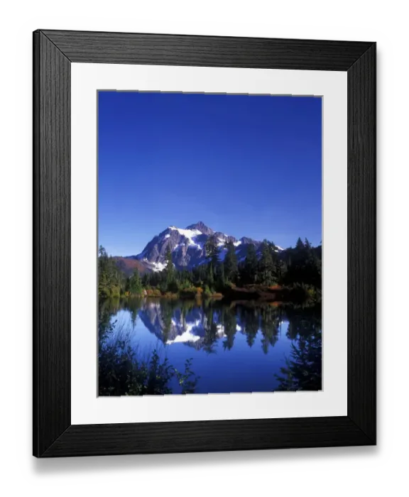 Framed Print : USA, Washington, Mt. Baker & Snoqualmie NF, Mt. Shuksan Reflected in Picture Lake Framed Print : USA, Washington, Mt. Baker & Snoqualmie NF, Mt. Shuksan Reflected in Picture Lake