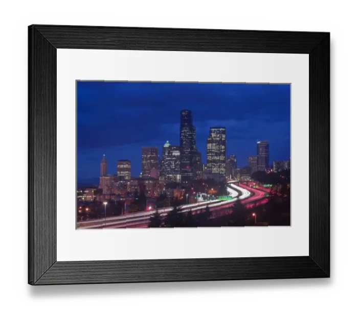 Framed Print : USA, WA, Seattle, Twilight Emerald City Framed Print : USA, WA, Seattle, Twilight Emerald City